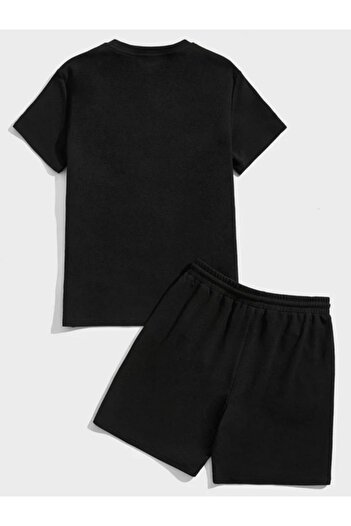 trendgar King Printed Set with Black Shorts