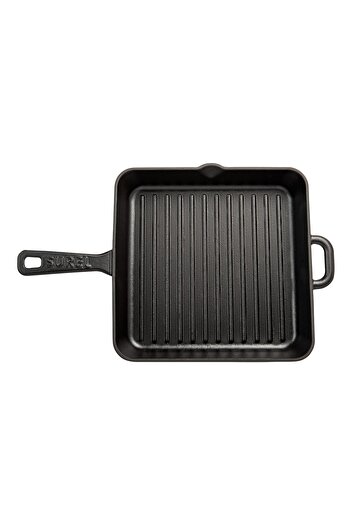 Sürel Antibacterial Black Cast Iron Grill Pan 24 Cm