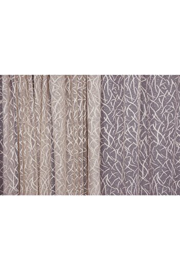 AKÇA TEKSTİL Bush Model Mink Color Single Wing Ready-made Planted Pleated Background Curtain 300*260 Cm