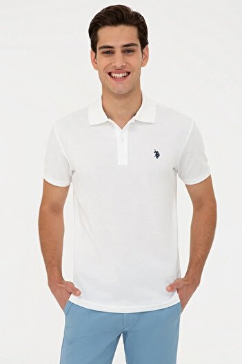 U.S. Polo Assn. Men's Ecru Polo Neck T-shirt Basic