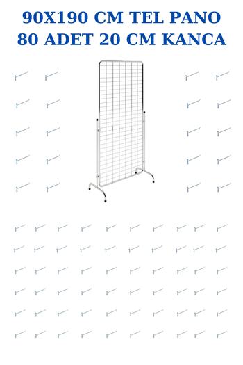 Manken İstanbul Krom Tel Pano Standı 90x190 Cm -80 Adet Kanca Bijuteri Standı Çorap Standı Telefon Standı
