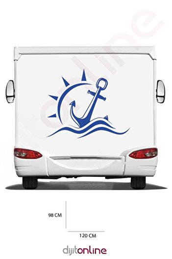 Dijitonline Autocolant Ancoră Caravană - Autocolant Wave - 120x98 Cm