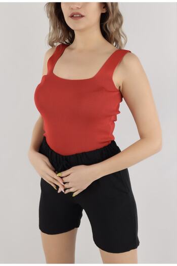 AYDOĞAN TEKSTİL Square Collar Lycra Polyelite Knitwear Undershirt