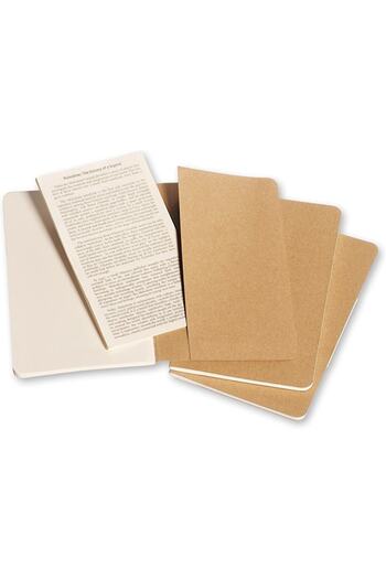 Moleskine Cahier Pocket 3-Piece Unlined Notepad, 9x14cm
