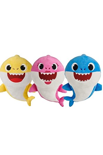 Schulzz Baby Shark Uyumlu Daddy Shark Ithal Müzikli Oyuncak Peluş 30 Cm