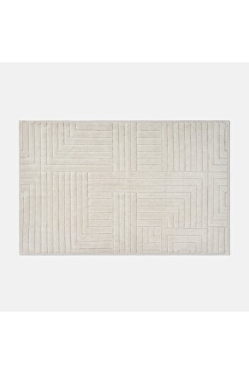 Bluenity Street Doğal Pamuklu 2'li Banyo Kilimi 60xx100 50x60 Cm Beyaz
