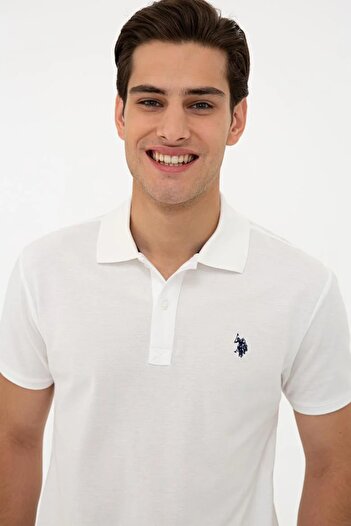 U.S. Polo Assn. Men's Ecru Polo Neck T-shirt Basic