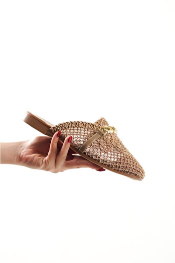Artgoo Γυναικείες καθημερινές παντόφλες Rafiğe Special Pioneering Closed Straw Dowry