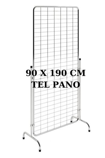Manken İstanbul Krom Tel Pano Standı 90x190 Cm Bijuteri Standı Çorap Standı Telefon Standı Aksesuar Standı