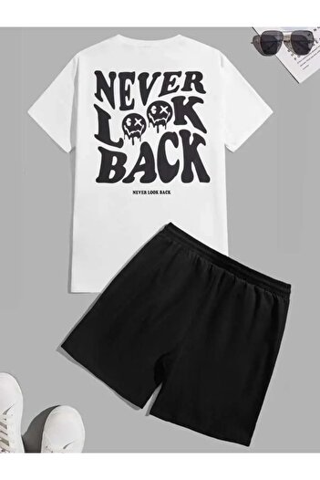 trendgar Back Printed Black Shorts Set