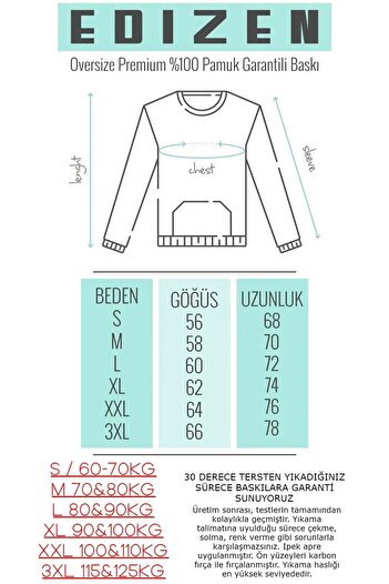 Edizen Super Premium Basic Oversize Λευκό T-shirt Unisex 100% Βαμβάκι