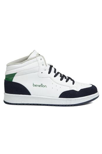 Benetton ® |   Bn-30869 - 3471 White Navy Blue - Ανδρικά αθλητικά παπούτσια