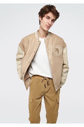 Mavi Faux Leather Beige College Jacket Oversize / Wide Cut 0110155-70362
