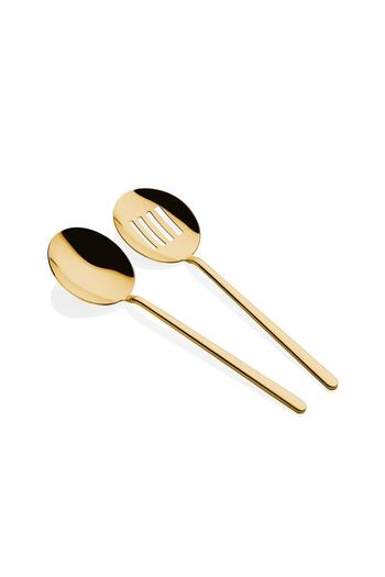 The Mia Gourmet Service Set Gold 2 Pieces