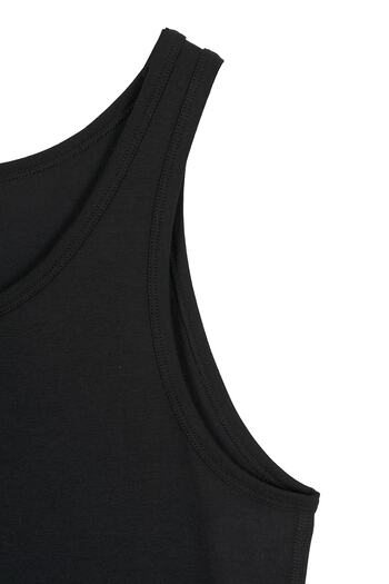 BSM Men's High Quality Flexible Comfortable Black Modal Tank Top