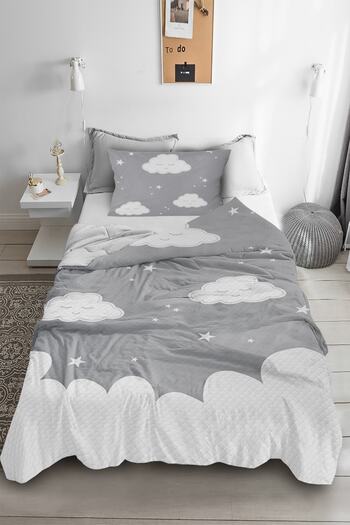 HOMESSA Cute Balloon Patterned Single Pique (With Pillow Case)
