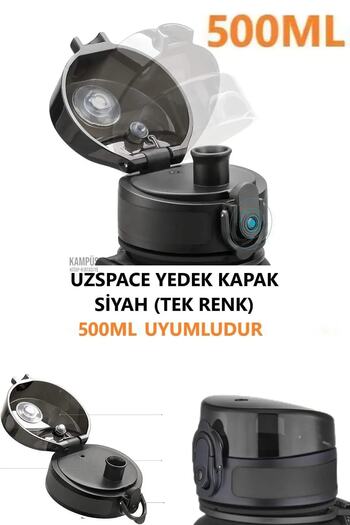 Uzspace 500ml -συμβατό Ανταλλακτικό Καπάκι --Μόνο συμβατό με--μονόχρωμο μαύρο