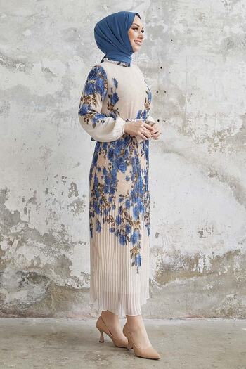 InStyle Φόρεμα με πλισέ σιφόν Rosie Rose - Indigo