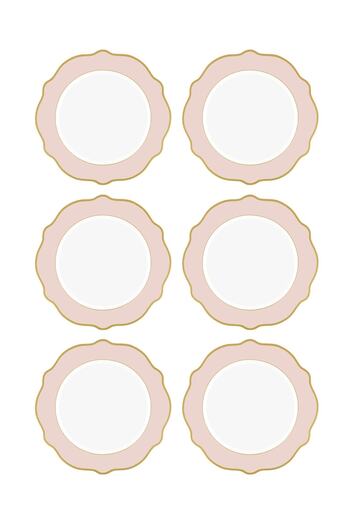 The Mia Jaswely Serving Plate 6 Pieces Pink 27 Cm