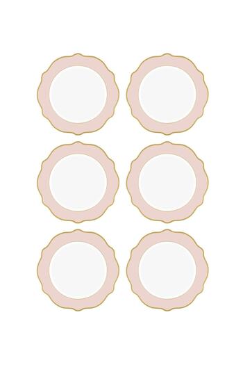 The Mia Jaswely 6 Pieces Pink Cake Plate - 21 Cm