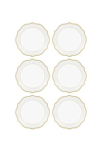 The Mia Jaswely Porcelain 6-Piece White Cake Plate 21 cm