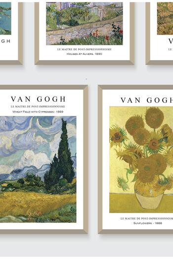 Tooall Natural Wood Frame Look Vincent Van Gogh Painting Set (3 or 5 Piece Option)
