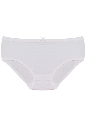 Onurel Girl's White Ribbed Bato Panties 6-Piece