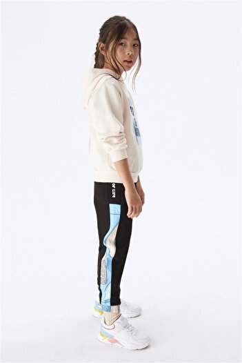NK Girl's Winter Cotton Trousers with Elastic Waist and Legs