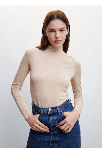 MANGO Woman Turtleneck Long Sleeve T-Shirt