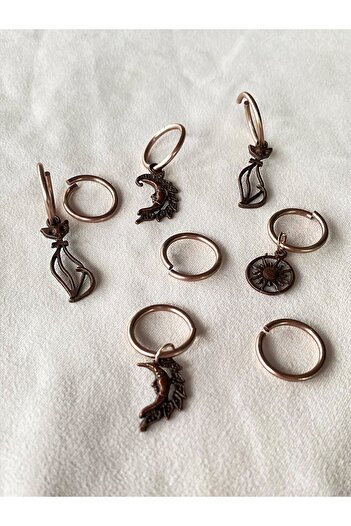 Planet Butik Rose 8-Piece Hair Ring