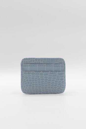 NOTHING Women's Baby Blue Crocodile Patterned Card Holder Mini
