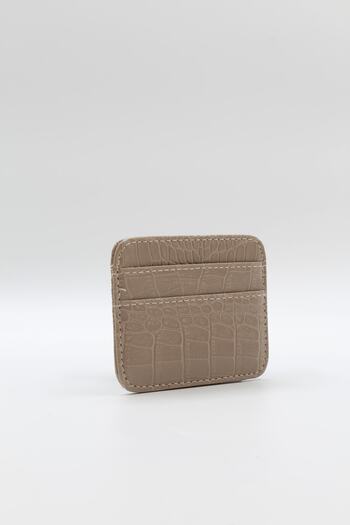 NOTHING Women's Light Mink Crocodile Patterned Card Holder Mini