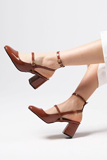 Mio Gusto Inessa Tan Color Open Back Women's Heeled Shoes