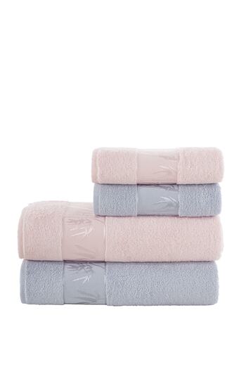 Nurpak Bamboo 4-Piece Bath Towel Set Gray-Powder