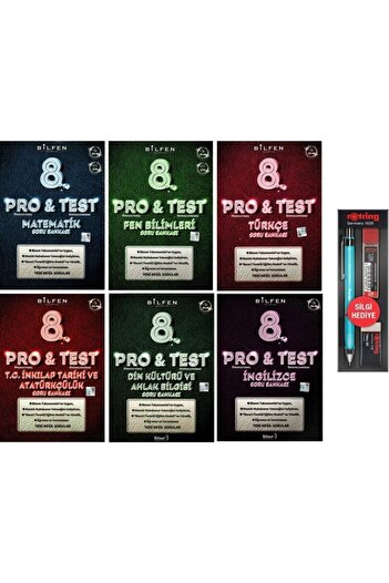 Bilfen Yayıncılık Bilfen Yayınları 8. Sınıf Lgs Pro & Test Tüm Dersler Soru Bankası Seti 6 Kitap + 3'lü Kalem Seti