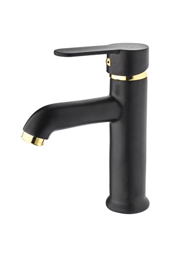 HMS Pisa Open Close Sink Faucet Black Gold