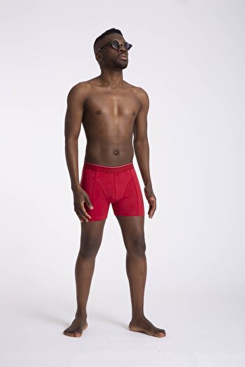 Blackspade Men's Red-dark blue-gray Tender Cotton Boxer 3 Pack 9673