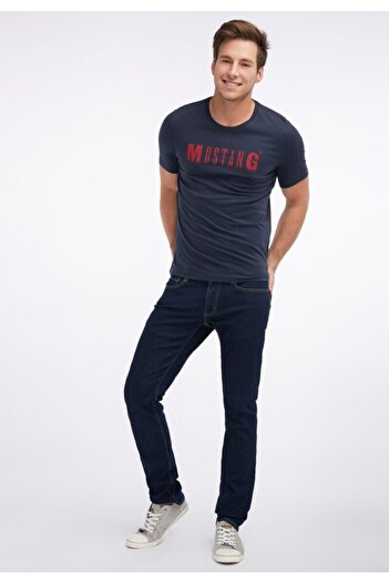 Mustang Ανδρικό μπλουζάκι με στάμπα Navy Blue