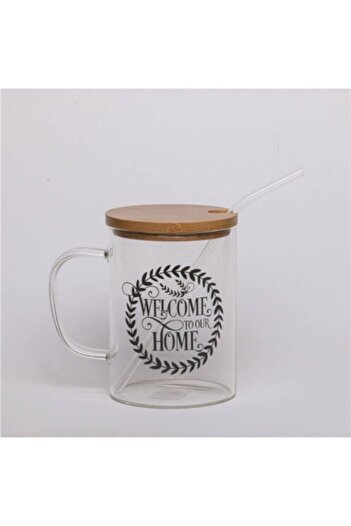 SERAMİKCİ Glass Mug with Straw Qedı0002