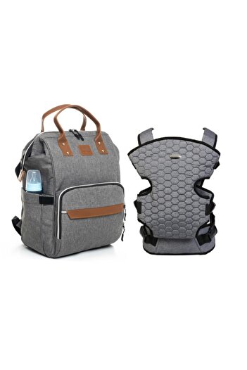 Sahra Luxus Baby Bag Stain Resistant Waterproof Thermal Compartment Mother Baby Care Backpack and Kangaroo Set