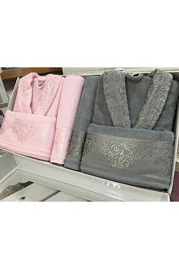 Fiesta Σετ μπουρνούζι Jacquard 6 τεμαχίων βαμβακερό σε σκόνη-γκρι