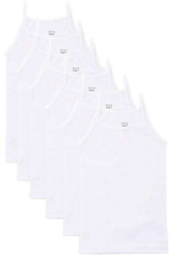 Tutku 3 Pieces Girls' White Color Thread Strap Undershirt