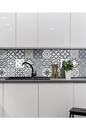 Ev Aşkı Anthracite Gray Tile Look Foil Sticker