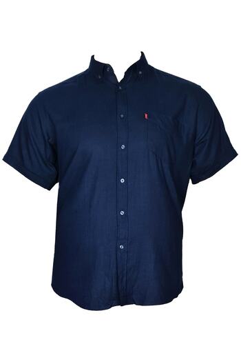 Surco Large Size Short Sleeve Linen Shirt