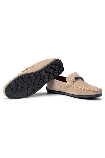 Ducavelli Halb Hakiki Deri Erkek Günlük Ayakkabı, Loafer Ayakkabı, Hafif Ayakkabı, Tokalı Loafer, Süet Loafer