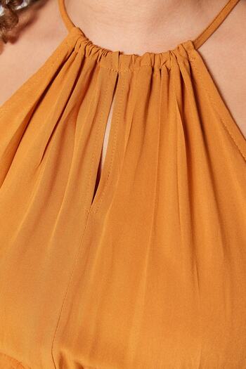 Trendyol Curve Φόρεμα με γιακά με κανέλα TBBSS23AH00148