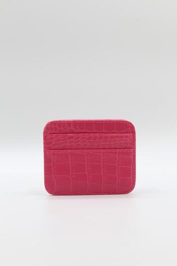 NOTHING Women's Fuchsia Crocodile Patterned Card Holder Mini