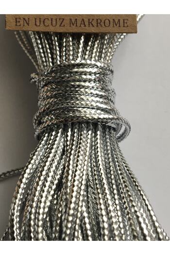 Makromİps Βοηθητικό σχοινί Macrame (10 μέτρα) Ασημί Ασημί Glittery Shiny Monofil Party Organization Σχοινί μπρελόκ