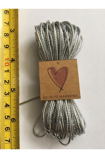 Makromİps Βοηθητικό σχοινί Macrame (10 μέτρα) Ασημί Ασημί Glittery Shiny Monofil Party Organization Σχοινί μπρελόκ