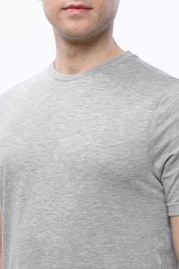 Uniprom T-shirt Crew Neck 100% Cotton Men's Melange Gray